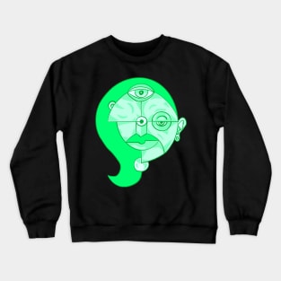 Green Abstract Woman Crewneck Sweatshirt